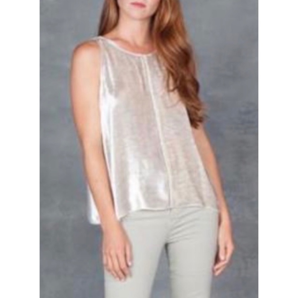 GIADA FORTE • Light Grey Silk Velvet Tank Top, 0